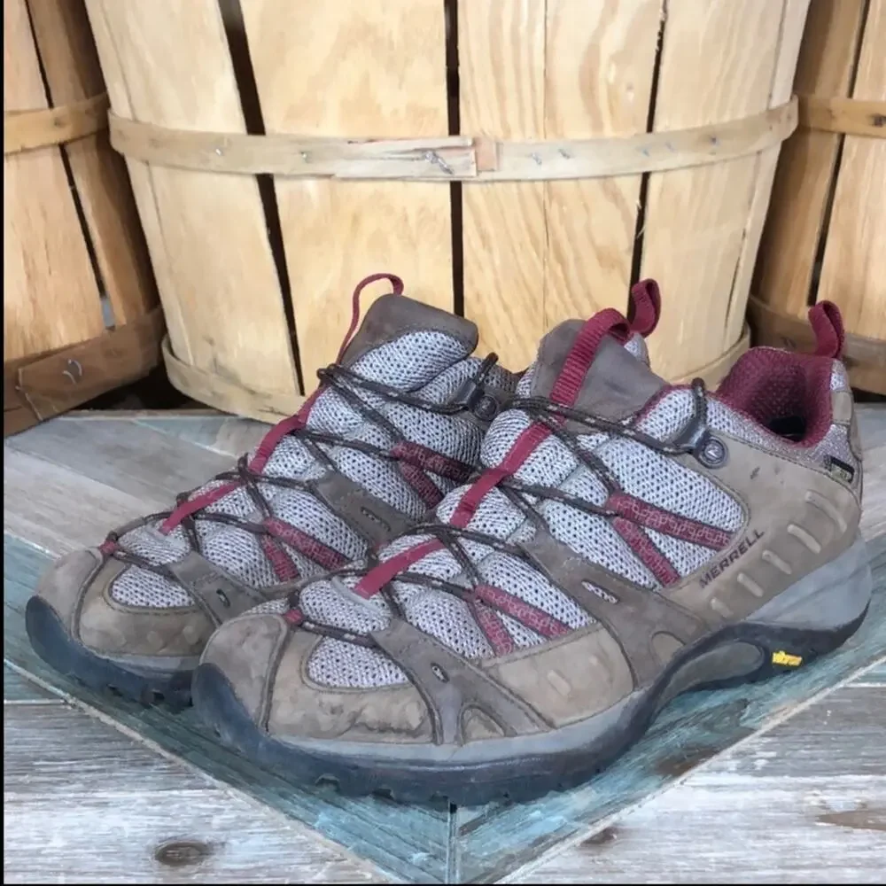 Merrell Siren Sport GTX Brown Leather Mesh Waterproof Hiking Shoes Womens Size 8